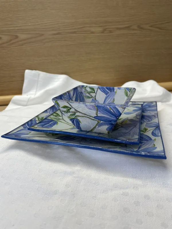 Vajilla de cristal cuadrada Classic