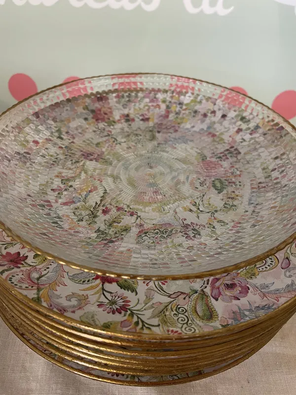 Vajilla de cristal redonda Vintage - Imagen 3