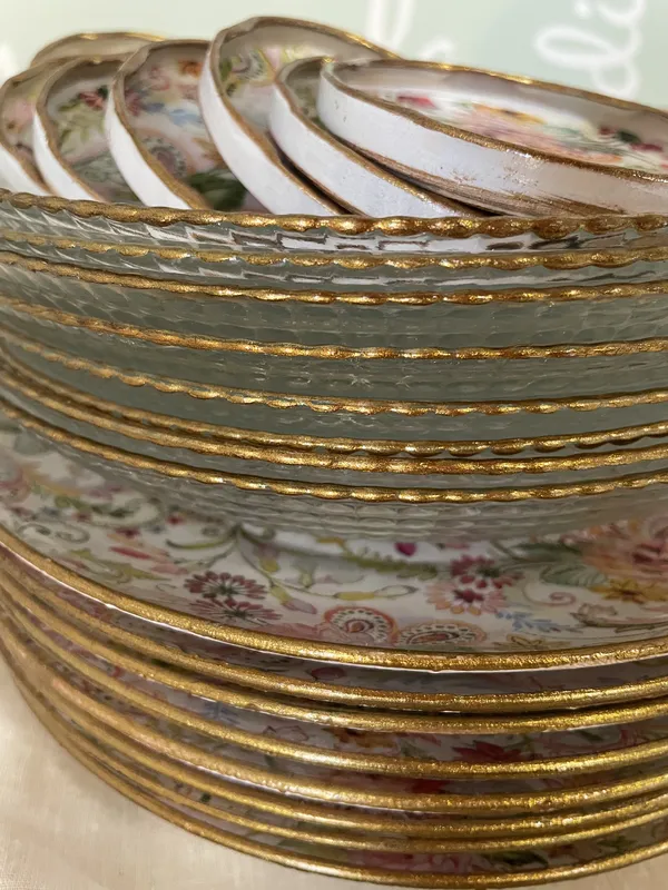 Vajilla de cristal redonda Vintage - Imagen 2