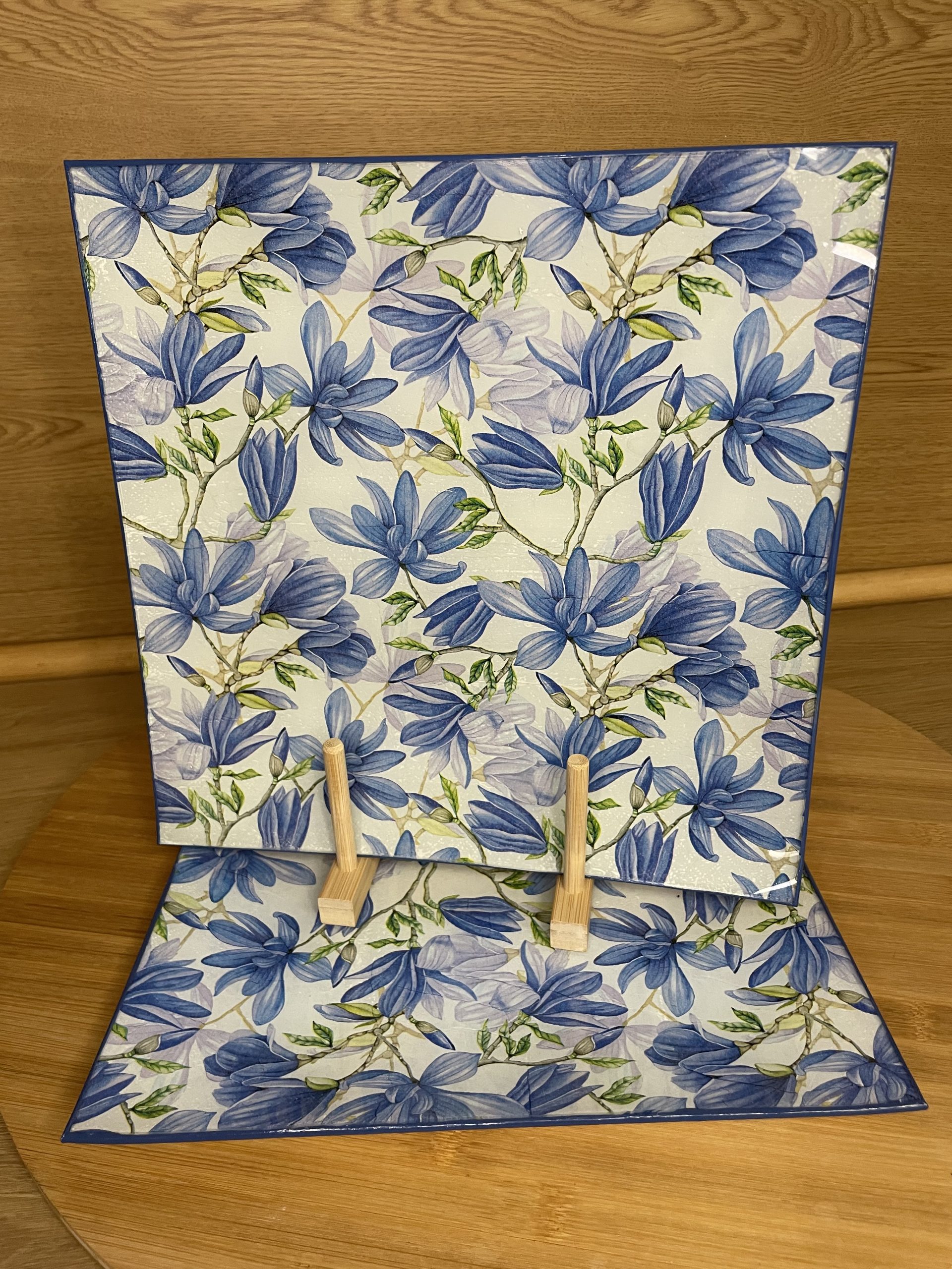 Set de 2 fuentes/bajoplatos cuadrados cristal XL