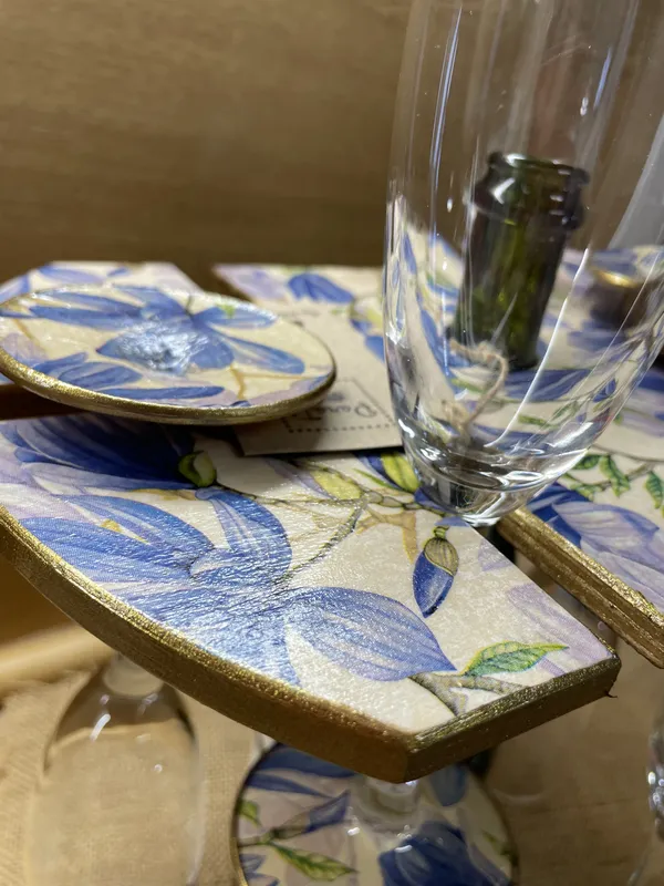 Soporte de vino con 6 copas espumoso magnolia - Imagen 2