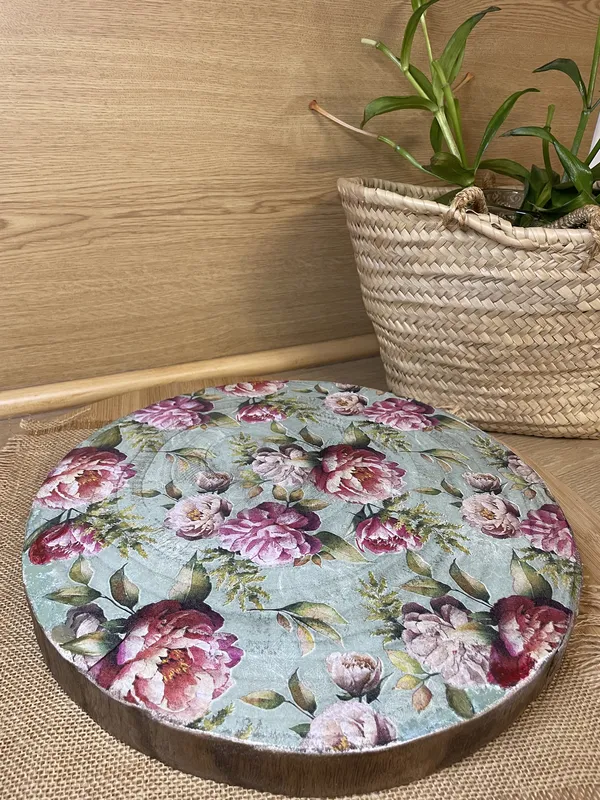 Tabla tronco de madera verde vintage