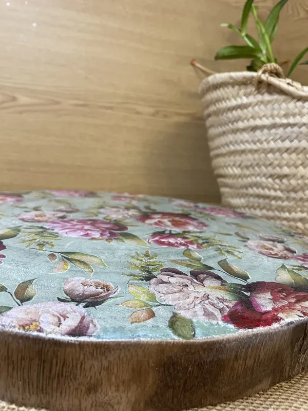 Tabla tronco de madera verde vintage - Imagen 3
